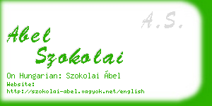 abel szokolai business card